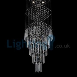 Moderný súčasný luster Závesné svietidlo na zapustenú montáž Crystal Rain Drop Light