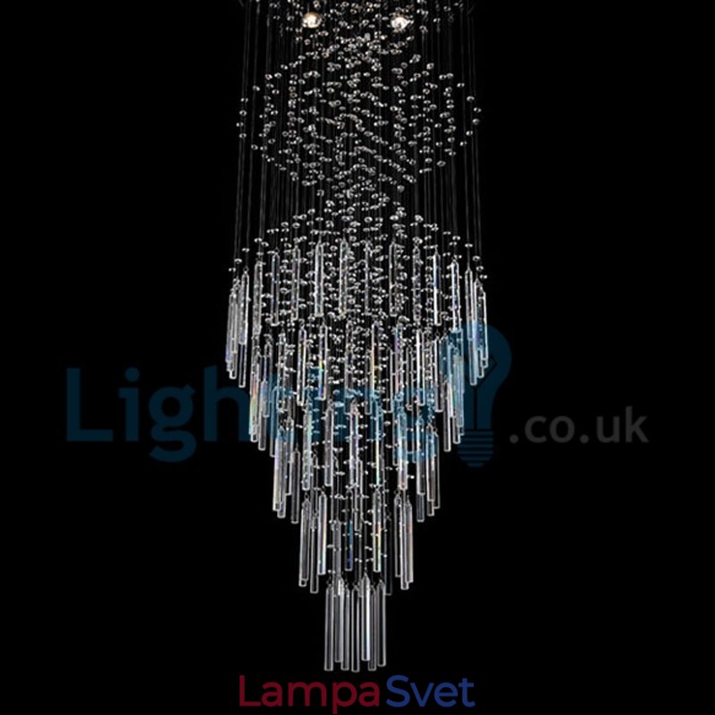 Moderný súčasný luster Závesné svietidlo na zapustenú montáž Crystal Rain Drop Light