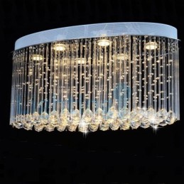 Moderný súčasný luster Závesné svietidlo na zapustenú montáž Crystal Rain Drop Light