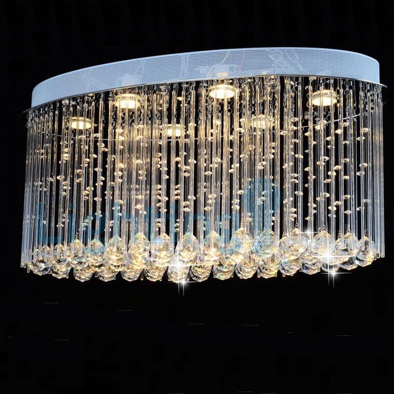 Moderný súčasný luster Závesné svietidlo na zapustenú montáž Crystal Rain Drop Light