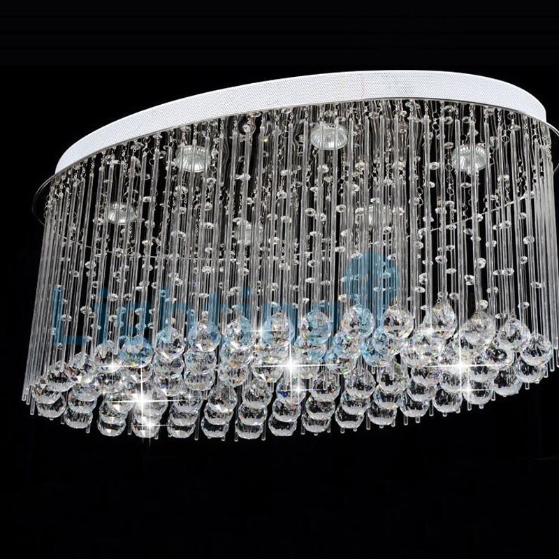 Moderný súčasný luster Závesné svietidlo na zapustenú montáž Crystal Rain Drop Light