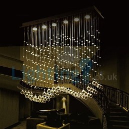 Moderný súčasný luster Závesné svietidlo na zapustenú montáž Crystal Rain Drop Light