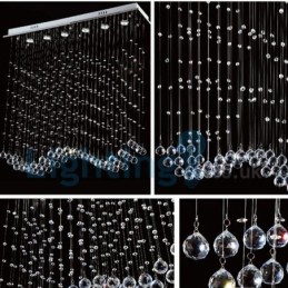Moderný súčasný luster Závesné svietidlo na zapustenú montáž Crystal Rain Drop Light