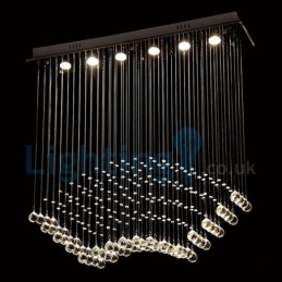 Moderný súčasný luster Závesné svietidlo na zapustenú montáž Crystal Rain Drop Light