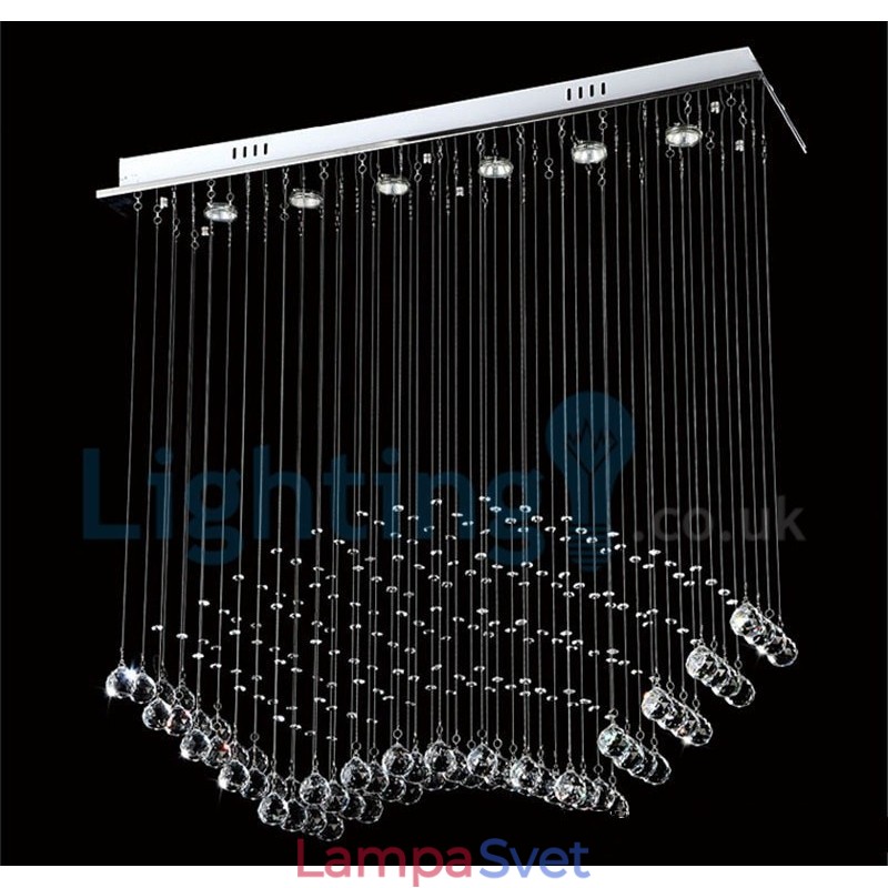 Moderný súčasný luster Závesné svietidlo na zapustenú montáž Crystal Rain Drop Light