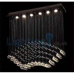 Moderný súčasný luster Závesné svietidlo na zapustenú montáž Crystal Rain Drop Light
