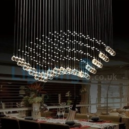 Moderný súčasný luster Závesné svietidlo na zapustenú montáž Crystal Rain Drop Light