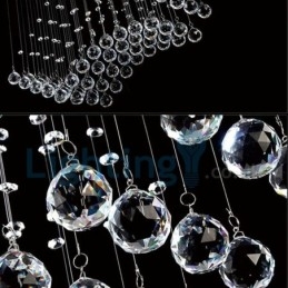 Moderný súčasný luster Závesné svietidlo na zapustenú montáž Crystal Rain Drop Light