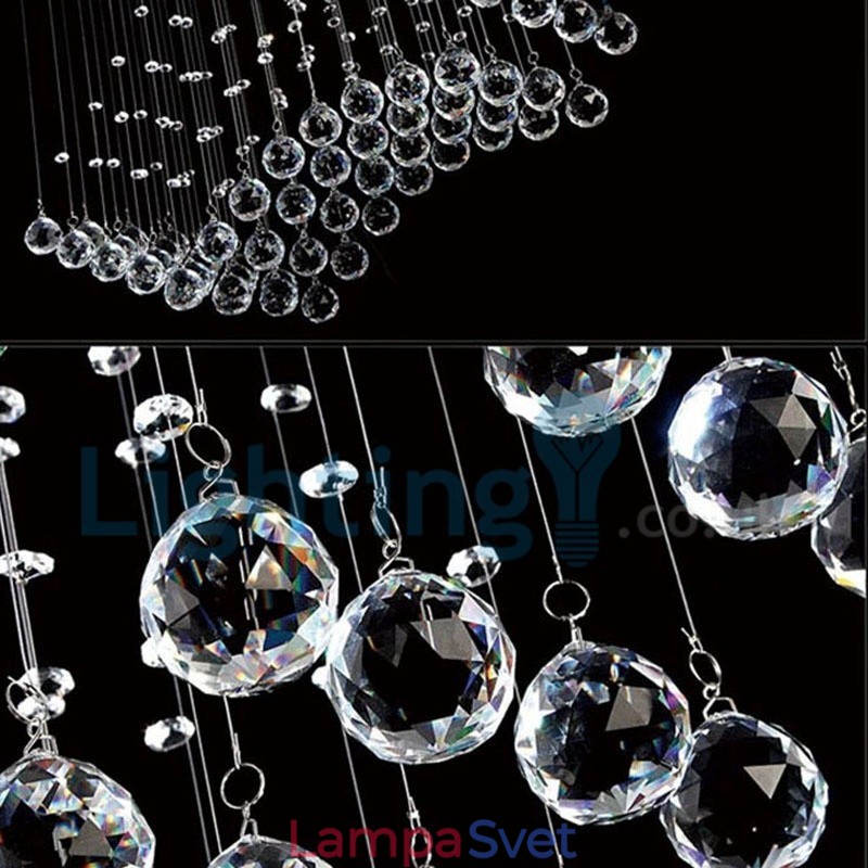 Moderný súčasný luster Závesné svietidlo na zapustenú montáž Crystal Rain Drop Light