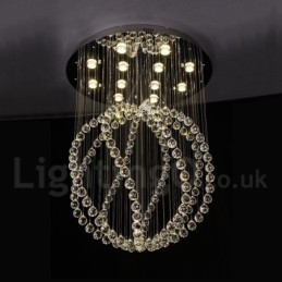 Moderný súčasný luster Závesné svietidlo na zapustenú montáž Crystal Rain Drop Light