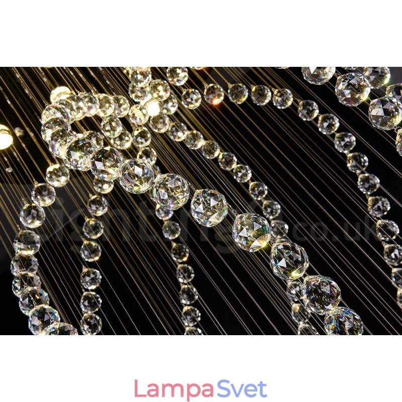 Moderný súčasný luster Závesné svietidlo na zapustenú montáž Crystal Rain Drop Light
