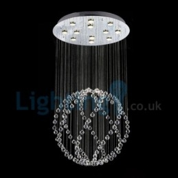 Moderný súčasný luster Závesné svietidlo na zapustenú montáž Crystal Rain Drop Light