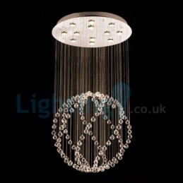Moderný súčasný luster Závesné svietidlo na zapustenú montáž Crystal Rain Drop Light