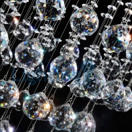 Moderný súčasný luster Závesné svietidlo na zapustenú montáž Crystal Rain Drop Light