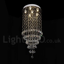 Moderný súčasný luster Závesné svietidlo na zapustenú montáž Crystal Rain Drop Light