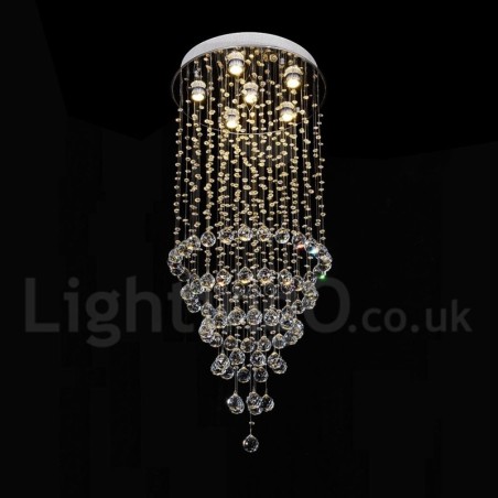 Moderný súčasný luster Závesné svietidlo na zapustenú montáž Crystal Rain Drop Light Moderný súčasný luster Závesné svietidlo na zapustenú montáž Crystal Rain Drop Light