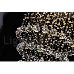 Moderný súčasný luster Závesné svietidlo na zapustenú montáž Crystal Rain Drop Light