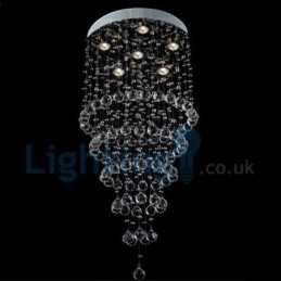 Moderný súčasný luster Závesné svietidlo na zapustenú montáž Crystal Rain Drop Light