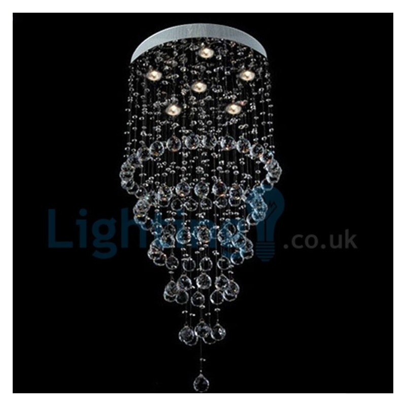 Moderný súčasný luster Závesné svietidlo na zapustenú montáž Crystal Rain Drop Light