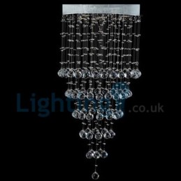Moderný súčasný luster Závesné svietidlo na zapustenú montáž Crystal Rain Drop Light