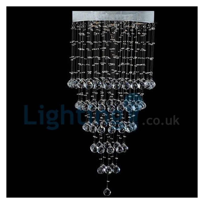 Moderný súčasný luster Závesné svietidlo na zapustenú montáž Crystal Rain Drop Light