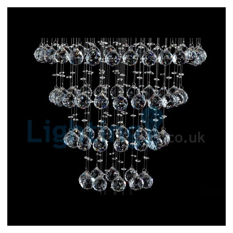 Moderný súčasný luster Závesné svietidlo na zapustenú montáž Crystal Rain Drop Light