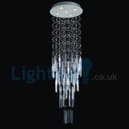 Moderný súčasný luster Závesné svietidlo na zapustenú montáž Crystal Rain Drop Light