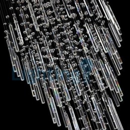 Moderný súčasný luster Závesné svietidlo na zapustenú montáž Crystal Rain Drop Light