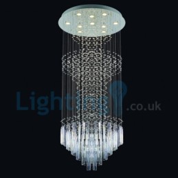 Moderný súčasný luster Závesné svietidlo na zapustenú montáž Crystal Rain Drop Light