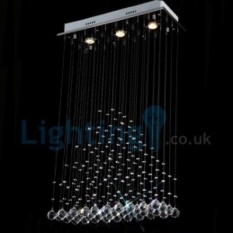 Moderný súčasný luster Závesné svietidlo na zapustenú montáž Crystal Rain Drop Light