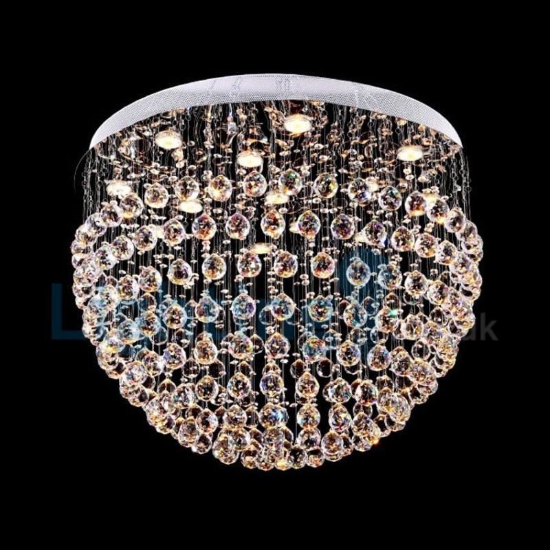 Moderný súčasný luster Závesné svietidlo na zapustenú montáž Crystal Rain Drop Light