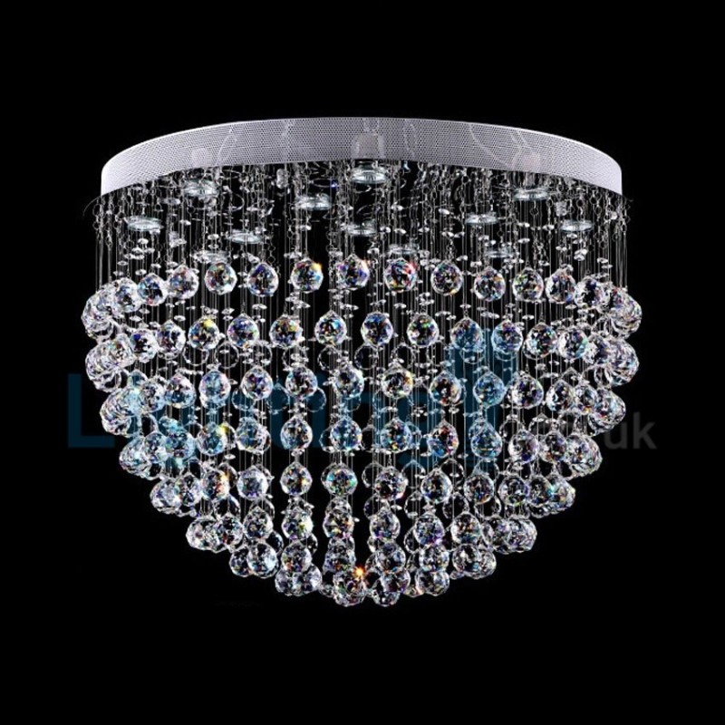 Moderný súčasný luster Závesné svietidlo na zapustenú montáž Crystal Rain Drop Light