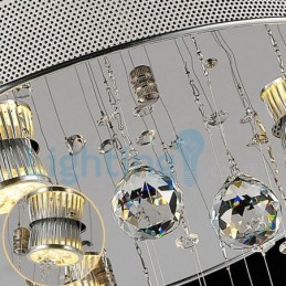 Moderný súčasný luster Závesné svietidlo na zapustenú montáž Crystal Rain Drop Light