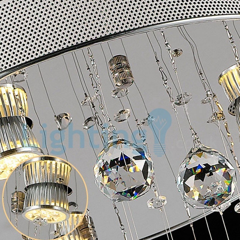 Moderný súčasný luster Závesné svietidlo na zapustenú montáž Crystal Rain Drop Light