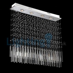 Moderný súčasný luster Závesné svietidlo na zapustenú montáž Crystal Rain Drop Light