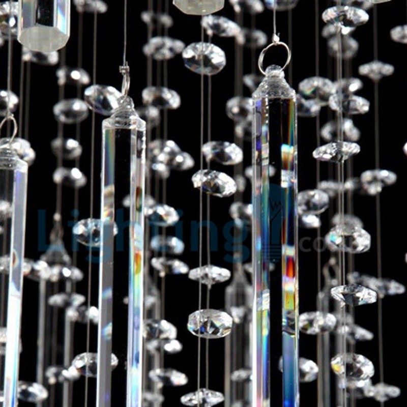 Moderný súčasný luster Závesné svietidlo na zapustenú montáž Crystal Rain Drop Light