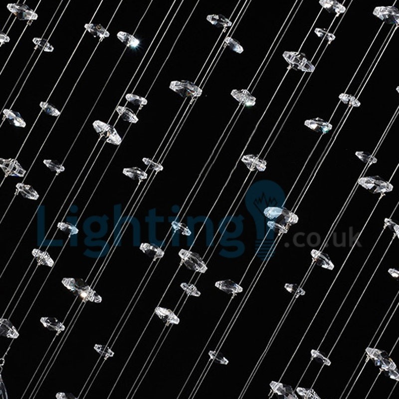 Moderný súčasný luster Závesné svietidlo na zapustenú montáž Crystal Rain Drop Light