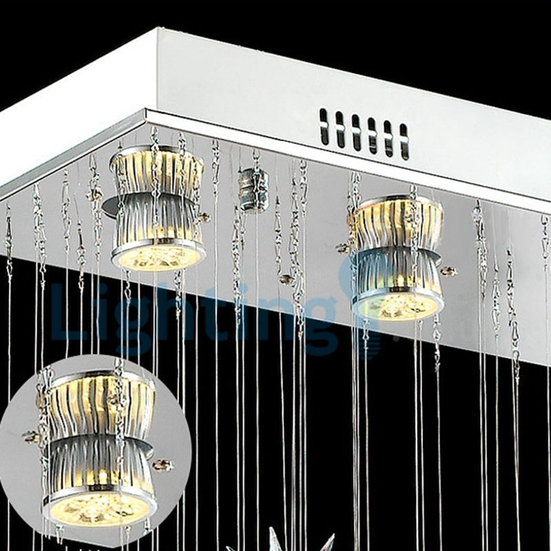 Moderný súčasný luster Závesné svietidlo na zapustenú montáž Crystal Rain Drop Light
