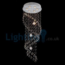 Moderný súčasný luster Závesné svietidlo na zapustenú montáž Crystal Rain Drop Light
