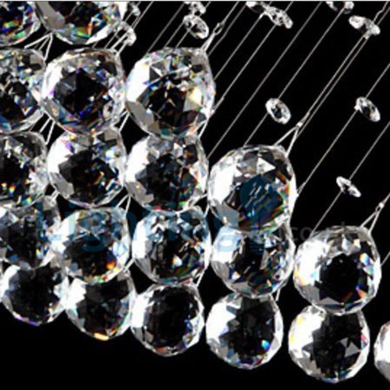 Moderný súčasný luster Závesné svietidlo na zapustenú montáž Crystal Rain Drop Light
