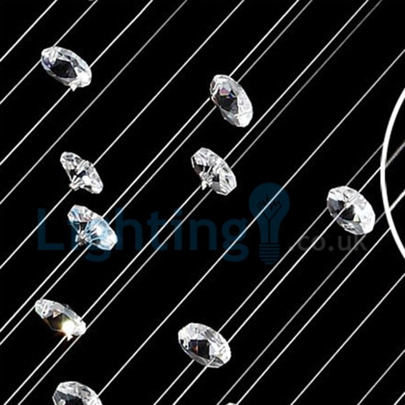 Moderný súčasný luster Závesné svietidlo na zapustenú montáž Crystal Rain Drop Light