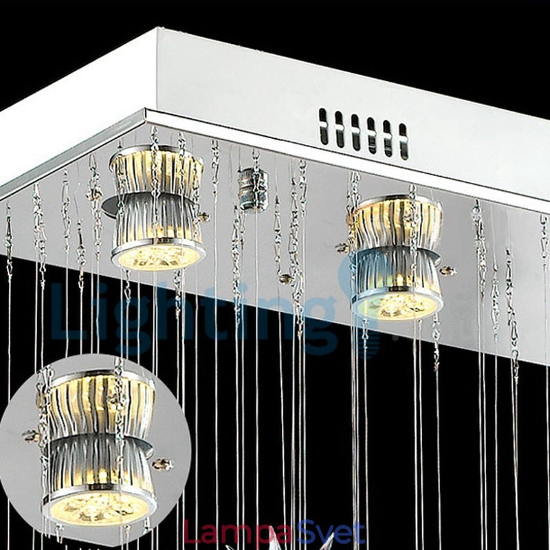 Moderný súčasný luster Závesné svietidlo na zapustenú montáž Crystal Rain Drop Light