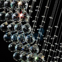 Moderný súčasný luster Závesné svietidlo na zapustenú montáž Crystal Rain Drop Light