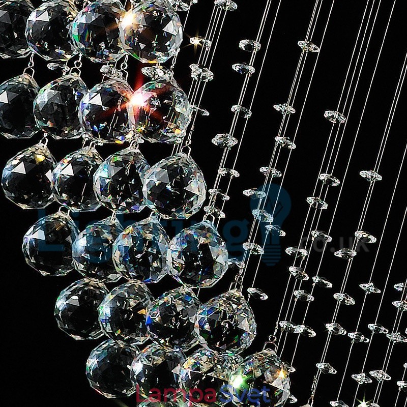 Moderný súčasný luster Závesné svietidlo na zapustenú montáž Crystal Rain Drop Light