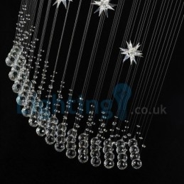 Moderný súčasný luster Závesné svietidlo na zapustenú montáž Crystal Rain Drop Light