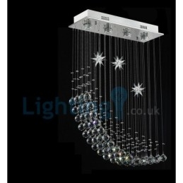 Moderný súčasný luster Závesné svietidlo na zapustenú montáž Crystal Rain Drop Light