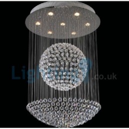 Moderný súčasný luster Závesné svietidlo na zapustenú montáž Crystal Rain Drop Light