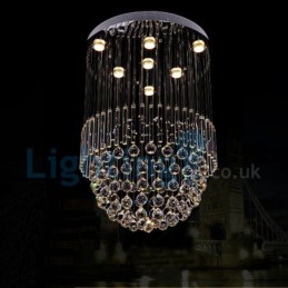 Moderný súčasný luster Závesné svietidlo na zapustenú montáž Crystal Rain Drop Light