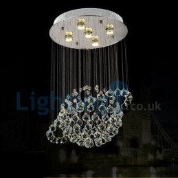 Moderný súčasný luster Závesné svietidlo na zapustenú montáž Crystal Rain Drop Light