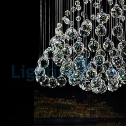Moderný súčasný luster Závesné svietidlo na zapustenú montáž Crystal Rain Drop Light